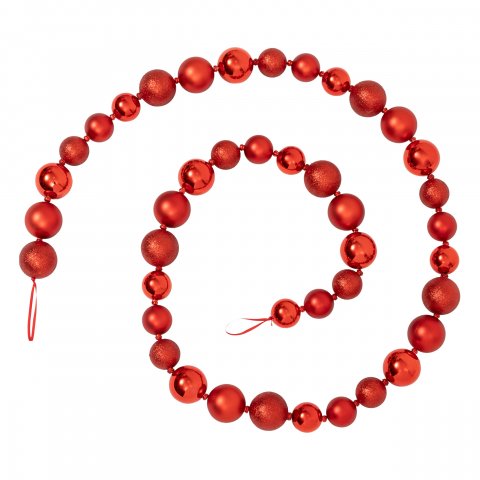 GUIRLANDE DE NOEL  PLAST BOULES ROUGE 200CM