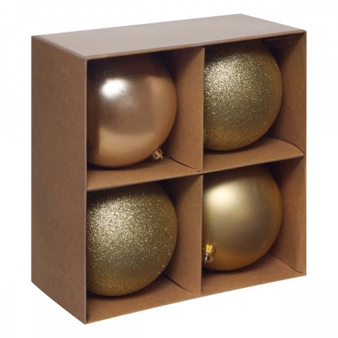 BOULE DE NOEL 100MM X4 OR SVEA