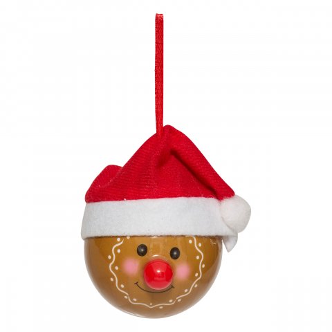BOULE DE NOEL PAPIER GINGER NEZ RG 65MM