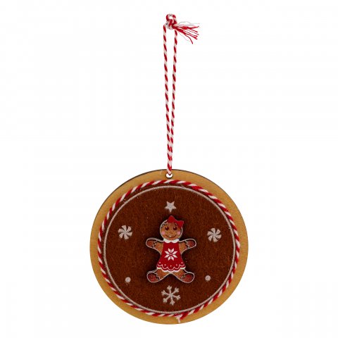 SUJET DE NOEL BOIS ROND PAIN EPICE 12CM