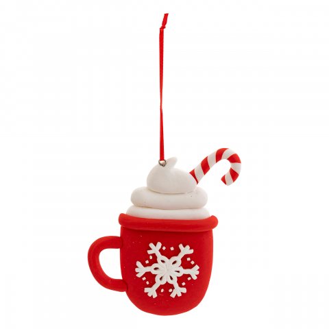 SUJET DE NOEL RESINE CHOCOLAT CHAUD 11CM