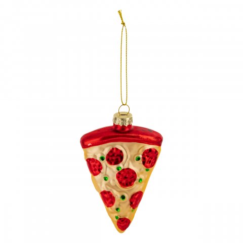 SUJET DE NOEL VERRE PART DE PIZZA 11CM
