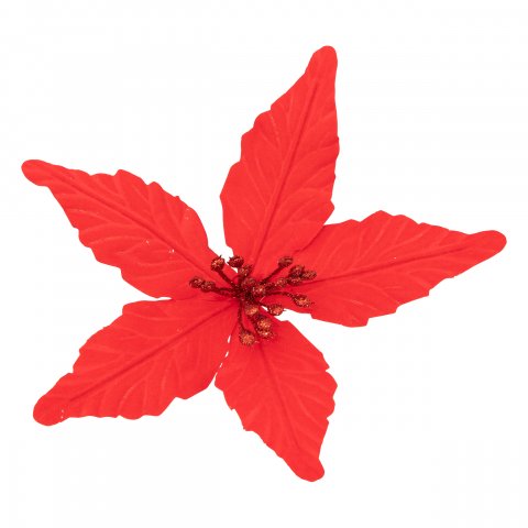 SUJET DE NOEL POINSETTIA ROUGE 20CM