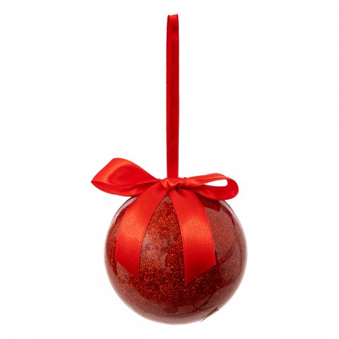 BOULE DE NOEL PAPIER UNIE ROUGE 90MM