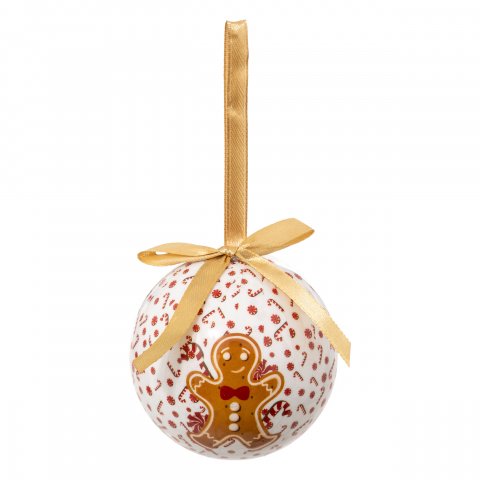 BOULE DE NOEL PAPIER IMPR 75MM BISCUIT