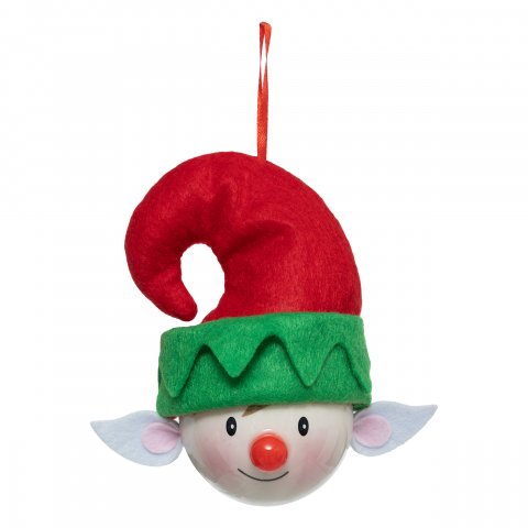 BOULE DE NOEL PAPIER LUTIN NEZ RG 75MM