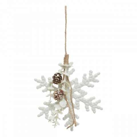 SUJET DE NOEL PLAST FLOCON PDP BL 15CM